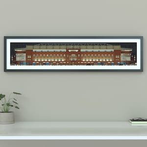 Ultrabreiter Glasgow Rangers Ibrox Stadion Panorama Druck | Rangers Stadion Kunst Panorama | Football Wandkunst (ohne Rahmen)
