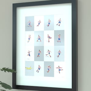 Atletico Madrid Legends Illustrated Print