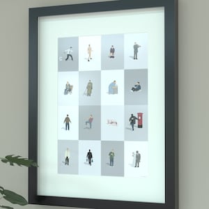 Peep Show Illustrated Print - Iconic British Comedy Artwork for Fans