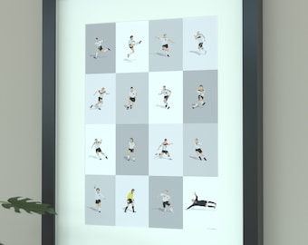 Impresión de leyendas del fútbol de la selección nacional de fútbol de Alemania / Póster de iconos de Die Mannschaft / Arte del fútbol alemán