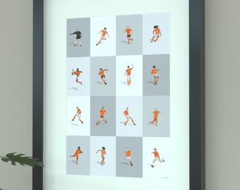 Netherlands Football Legends Print | Dutch Soccer Art