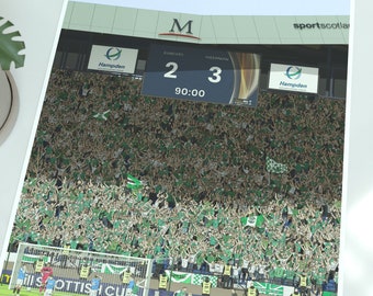 David Gray Winning Goal Illustrated Art Print - Hibernian Scottish Cup 2016 Final Poster Gift