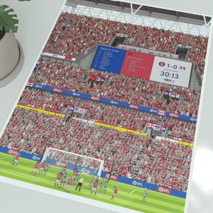 Charlton Athletic Play-Off Final 2025 Illustrated Art Print - Macaulay Gillesphey Goal Poster Gift
