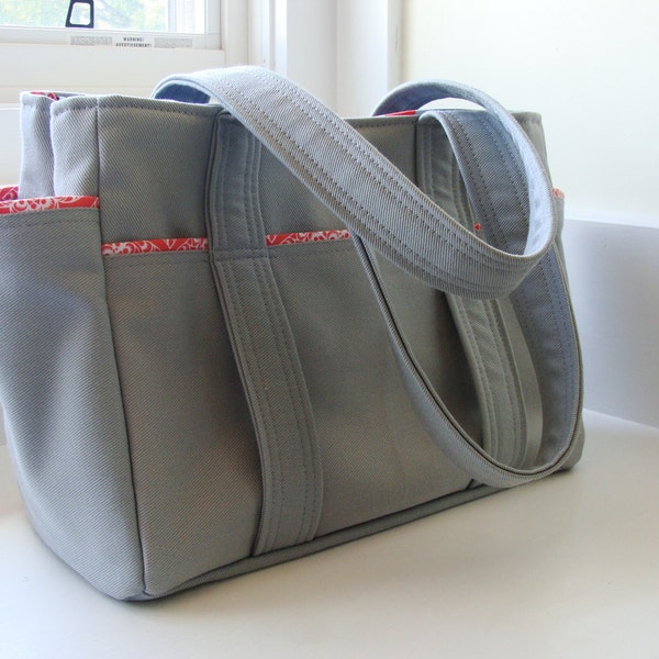 LAST one like this: XL Big Grey Diaper Bag -- Made to order