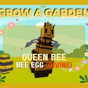 Roblox Grow A Garden - QUEEN BEE | Bee Egg Divine Pet (1 PIECE)
