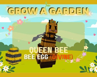 Roblox Grow A Garden - QUEEN BEE | Bee Egg Divine Pet (1 PIECE)
