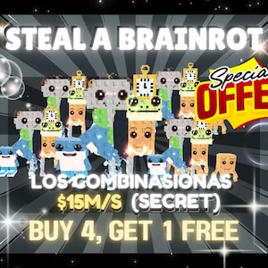 Roblox Steal A Brainrot - BUY 4 GET 1 FREE - Los Combinasionas | Secret | 15M/S | (1 Set of 5 Pieces)