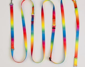 Hands-free Handcrafted Dog Leash Rainbow. Girl Dog Leash. Custom Dog Leash. Durable Dog Leash. Dog Gifts. Dog Accessories