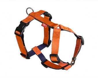 Dog Harness Orange. Custom Dog Harness.  Small Dog Harness. Luxury Dog Harness. Dog Gifts. Stronger than Leather or Biothane Dog Harness