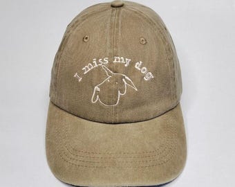 Casquette mon chien me manque – Casquette de base-ball délavée vintage unisexe Bordeaux