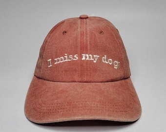 Casquette mon chien me manque – Casquette de base-ball délavée vintage unisexe Vieux rose