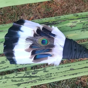 Back to School SALE! Eagle-style and Owl Feather Smudge Fan. Wand Smudge Feather. Owl Fan. Watercolored  Eagle Fan. Feather for Smudge.