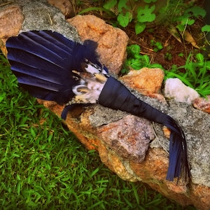 Extra Large Owl Crow Raven Smudge Fan. Smudge Feather. Raven. Owl Fan. Feather. Crow Feather Fan. Raven Fan. Crow Fan. Feather for Smudge.