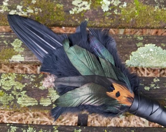 Smudge Fan. Smudge Feather. Raven. Crow. Feather. Crow Feather Fan. Black. Raven Fan. Crow Fan. Feather for Smudge. Native. Black Smudge