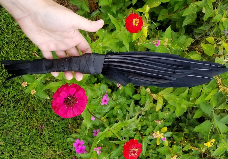 SPRING SALE Smudge Fan. Smudge Feather. Raven. Crow. Feather. Crow Feather Fan. Black. Raven Fan. Crow Fan. Feather for Smudge. Native. image 1