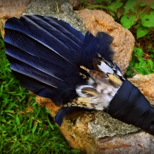 SPRING SALE Extra Large Owl Crow Raven Smudge Fan. Smudge Feather. Owl Fan. Crow Feather Fan. Raven Fan. Crow Fan. Feather for Smudge.