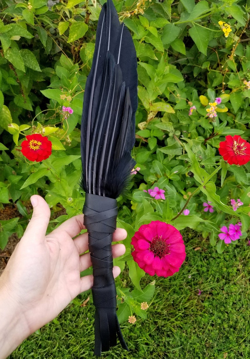 SPRING SALE Smudge Fan. Smudge Feather. Raven. Crow. Feather. Crow Feather Fan. Black. Raven Fan. Crow Fan. Feather for Smudge. Native. image 4