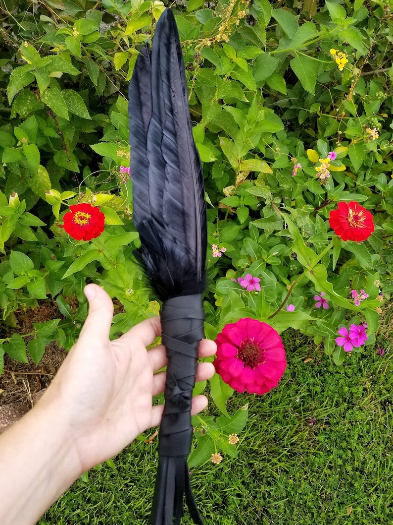 SPRING SALE Smudge Fan. Smudge Feather. Raven. Crow. Feather. Crow Feather Fan. Black. Raven Fan. Crow Fan. Feather for Smudge. Native. image 2