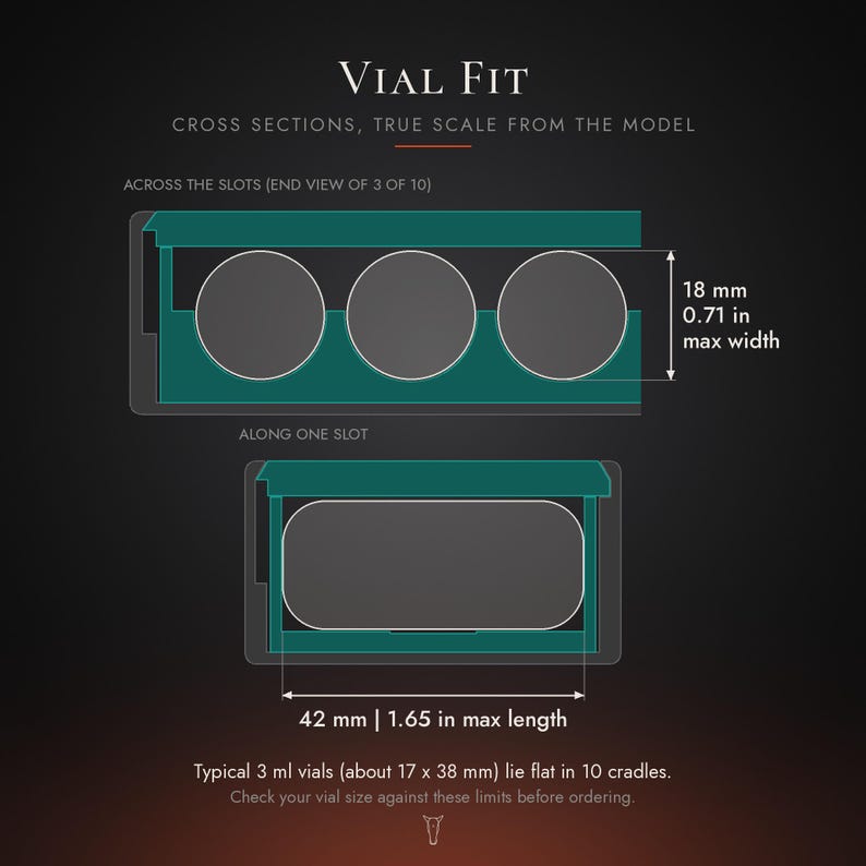 3ml Vial Case, 10 Slot Slide Lock Hard Case for Vials, Two Color Peptide Vial Organizer & Travel Storage Box image 5