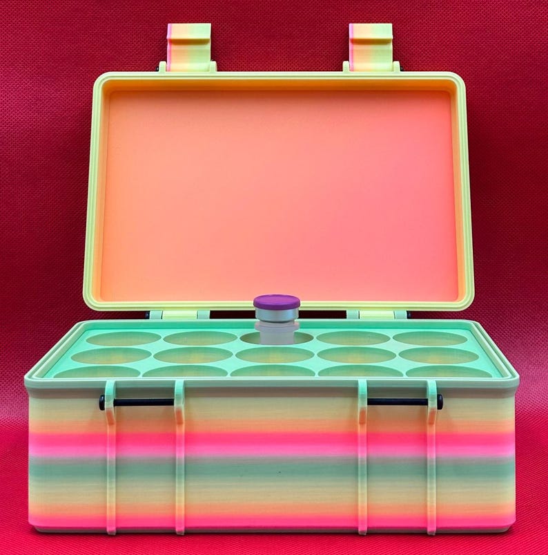 Compatible con la caja de almacenamiento de agua bacteriostática Hospira de 30 ml / organizador de 15 viales. imagen 2