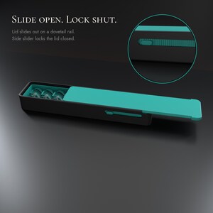 3ml Vial Case, 10 Slot Slide Lock Hard Case for Vials, Two Color Peptide Vial Organizer & Travel Storage Box image 3
