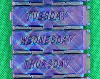 Weekly Pill Organizer | 7 Day Medication | Vitamins | Supplements | Multiple Colors | Modular | Modern Pill Box | Detachable | 3D Printed