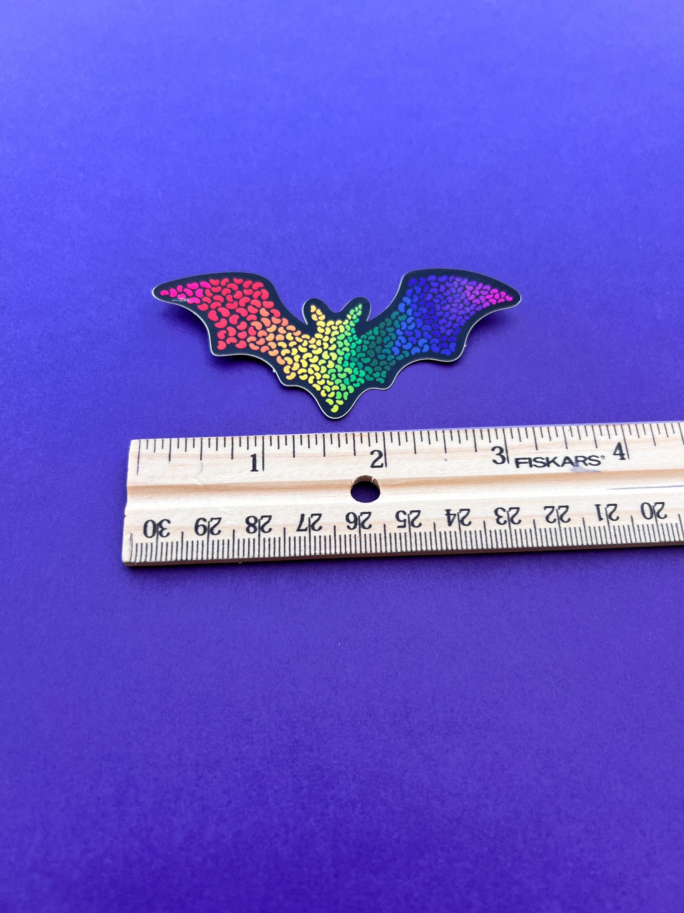 Bat Rainbow Pebble Gradient Matte Vinyl Sticker - Etsy