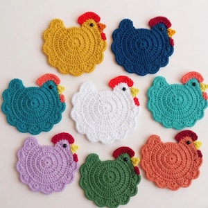 Crochet Chicken Coaster Pattern: Easy Farmhouse Decor (PDF Pattern)