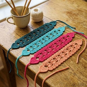 Crochet Headband Pattern Heart Detailed,Coastal Inspired Hair Accessory ,English PDF