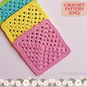 Crochet Solid Grandma Square Muster, Easy Crochet Grandma Square Decken Muster, Benginner Freundliche Doppelhäkelarbeit Basic Oma, Englisch PDF
