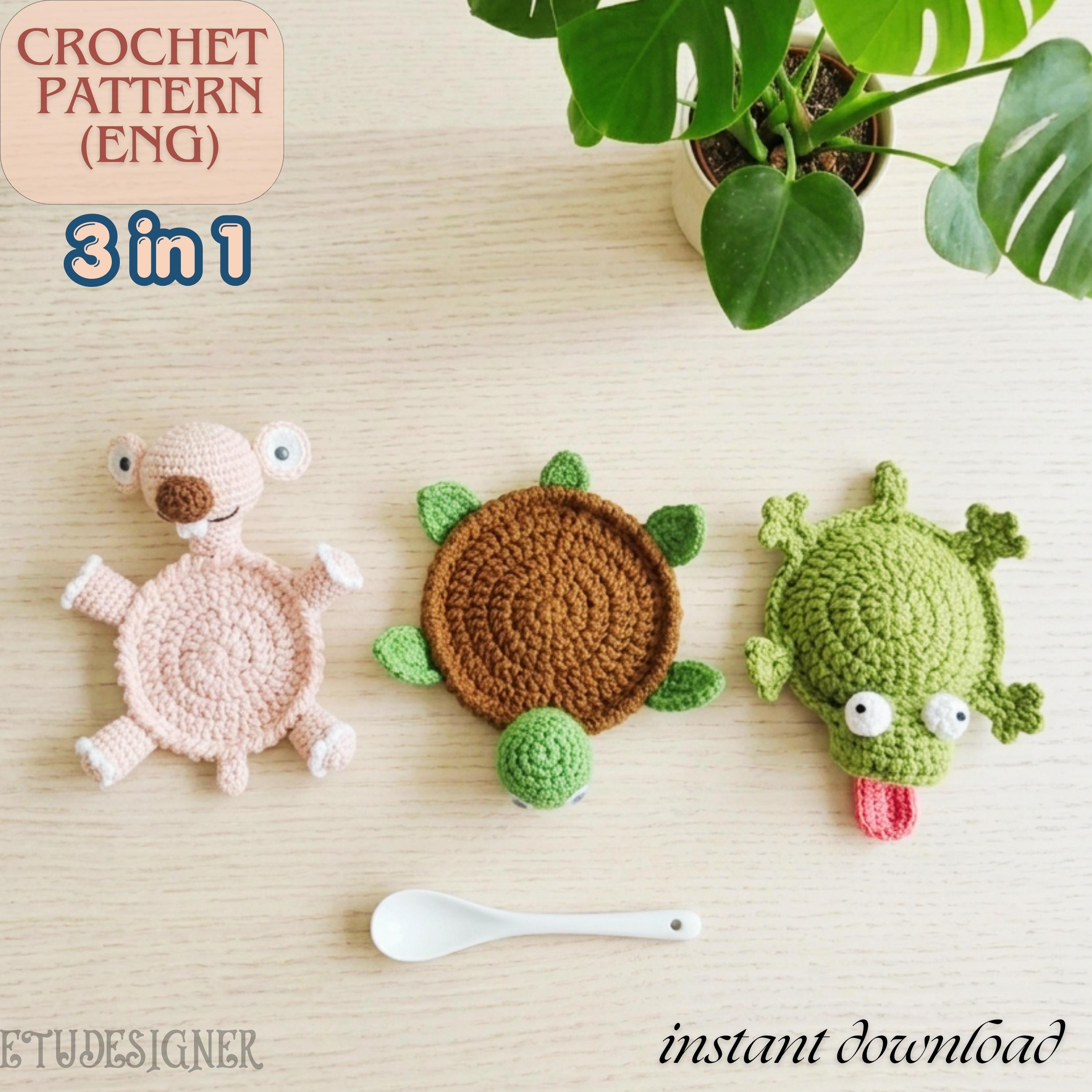 35 Funny Crochet Patterns to Add a Playful Twist to Your Next Project 26 Funny Animal Coaster Crochet Pattern Bundle: Lizard