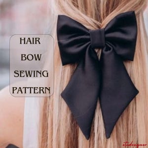 Modello di cucito per fiocco per capelli FACILE per principianti, fermaglio per capelli fai da te con fiocco – Tutorial facile per principianti, tutorial per fermaglio per capelli con fiocco fatto a mano, PDF INGLESE