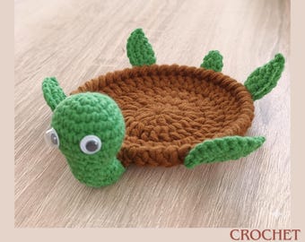 Turtle Coaster Crochet Pattern, Amigurumi Sea Turtle PDF