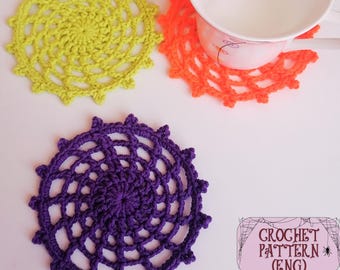 Crochet Spider Web Coaster Pattern: Halloween PDF Tutorial