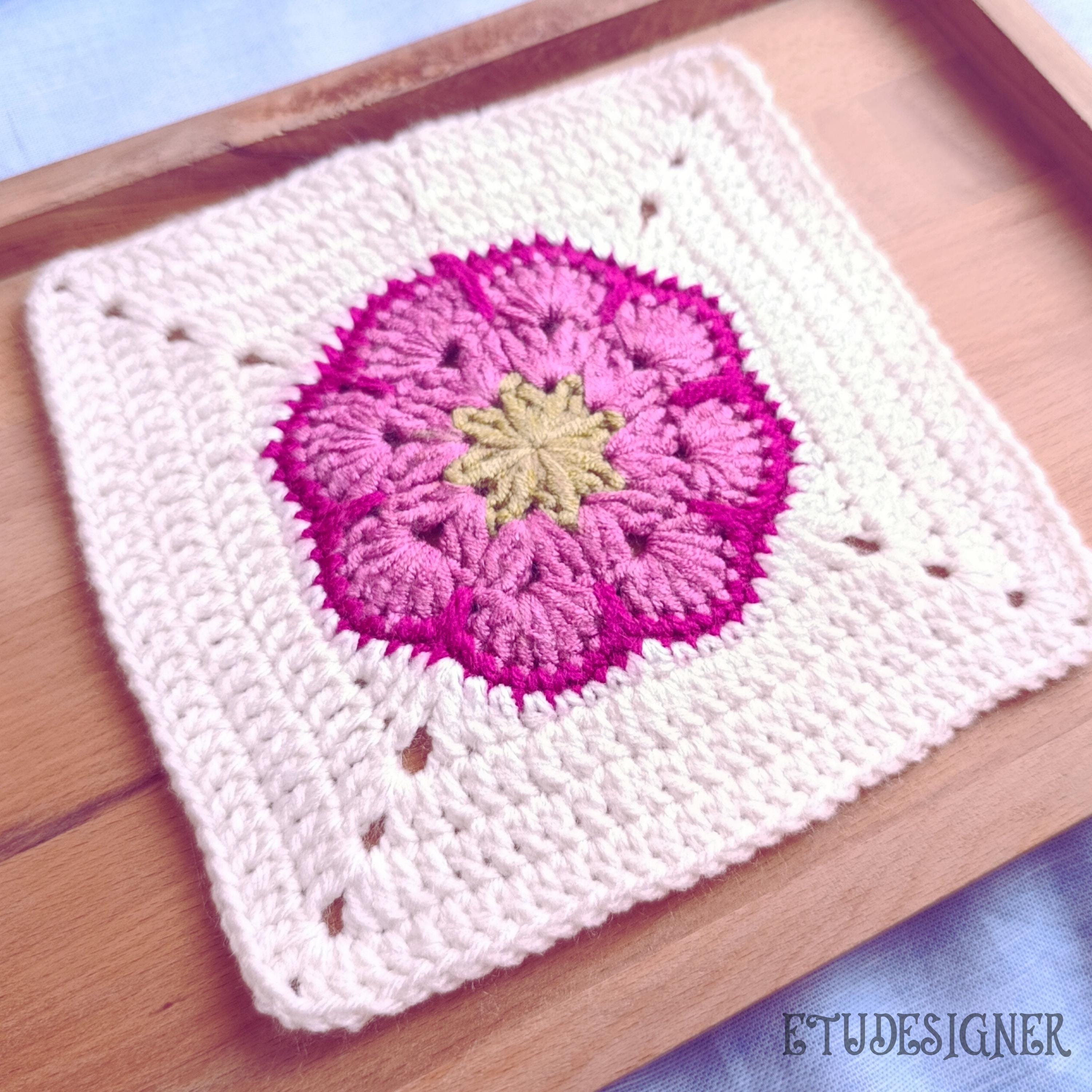 Crochet African Flower Granny Square Pattern, Floral Motif (PDF Pattern ...