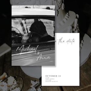Editable Minimalistic Wedding Invitation Template Bundle, Modern Invite Suite Elegant Printable Details Set Instant Download, Canva Template