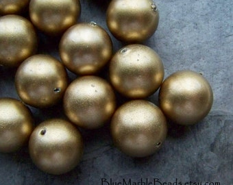 White Stone Round 14mm Beads B4726 Qty 6