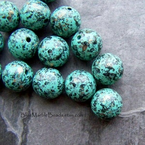 20 groene patina acryl ronde kraal, boho-kralen, Amerikaanse kralen, 10 mm, ronde kraal, Spaanse patina, lucite kralen, plastic kraal, boho-kraal