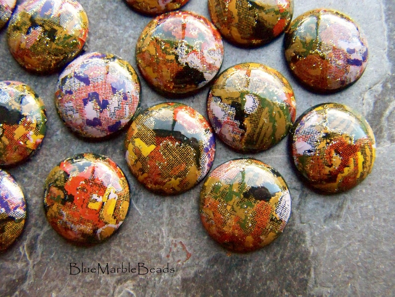 Round Cabochon Lucite Cabochon Vintage Cabochon Unique | Etsy