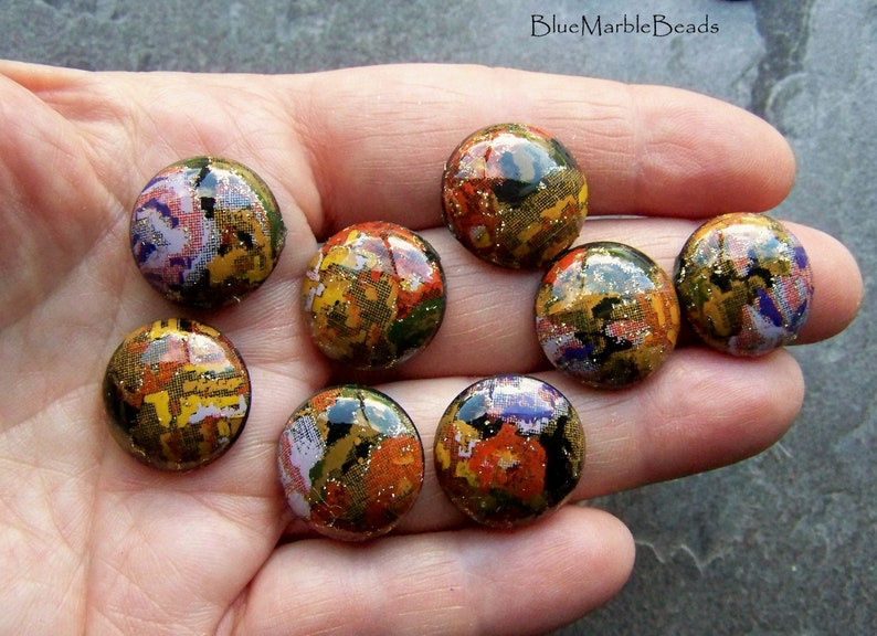 Round Cabochon Lucite Cabochon Vintage Cabochon Unique | Etsy