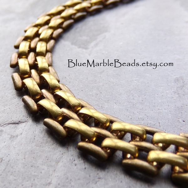 Vintage Brass Book Chain, By the Foot, Russian Gold, 10mm, Bracelet Chain, Necklace Chain, Vintage Brass Chain, Vintage Chain, Link Chain