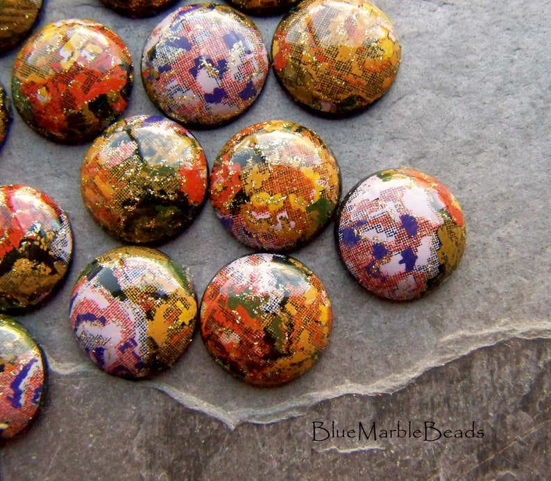 Round Cabochon Lucite Cabochon Vintage Cabochon Unique | Etsy