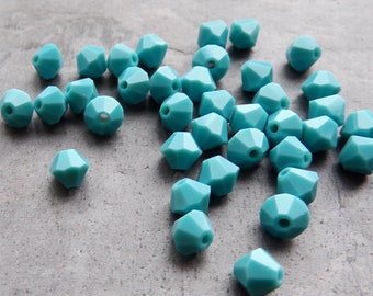 20 Swarovski Crystal Turquoise Bicones, 5mm, Art 5301, Opaque Crystal Beads, Turquoise Crystal Beads, Crystal Bicone, Boho Bead, Spacer Bead