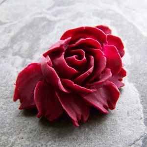 Rose Cabochon, Flower Cabochon, Vintage Cabochon, Lucite Cabochon, Pink Rose, Frosted, 3D, Carved Rose, Cottage Chic, Shabby Chic, Romantic