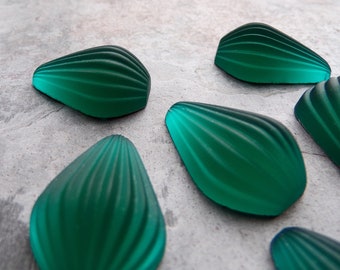 1 Vintage Teal Green Pear Cabochon, 25 x 18,