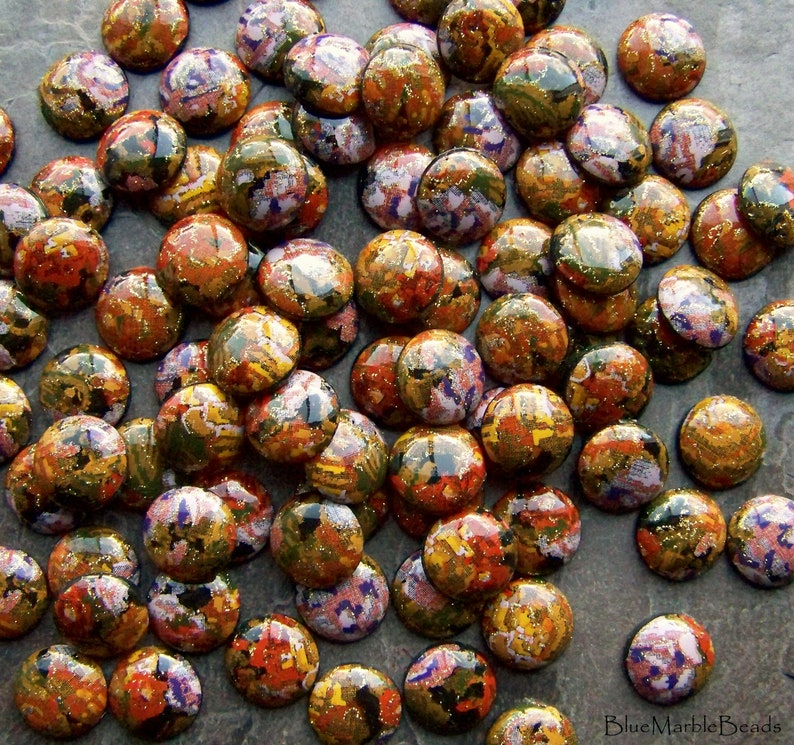 Round Cabochon Lucite Cabochon Vintage Cabochon Unique | Etsy