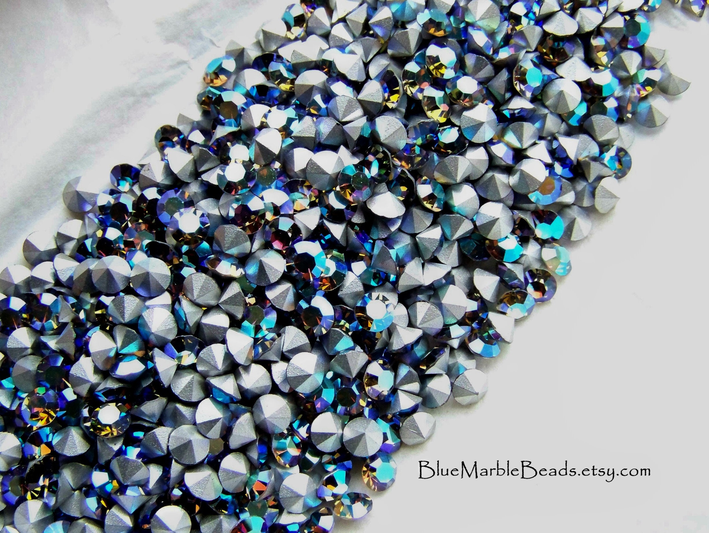 Vintage Swarovski Crystal Chatons, Starlight Silver Rhinestone (30, 5mm ...