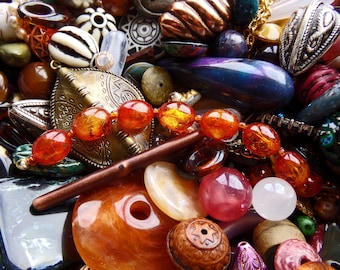 Perlensuppe, verschiedene Perlen, gemischte Perlen für Schmuck, am Ende des Tages Perlen, Lucite Perle, Metallperlen, Glasperlen, Vintage Perlensuppe-Mix, 3 Unzen