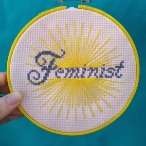 Feminist Sunrays Cross Stitch Pattern