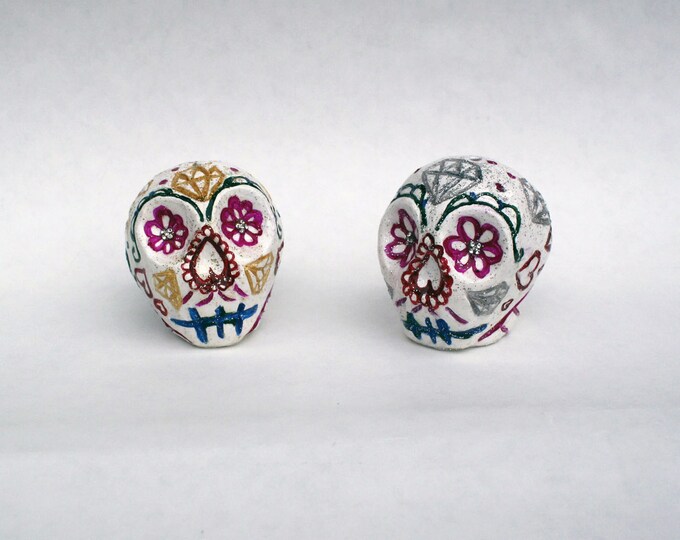 Dia De Los Muertos Sugar Skull Salt and Pepper Shakers Etsy